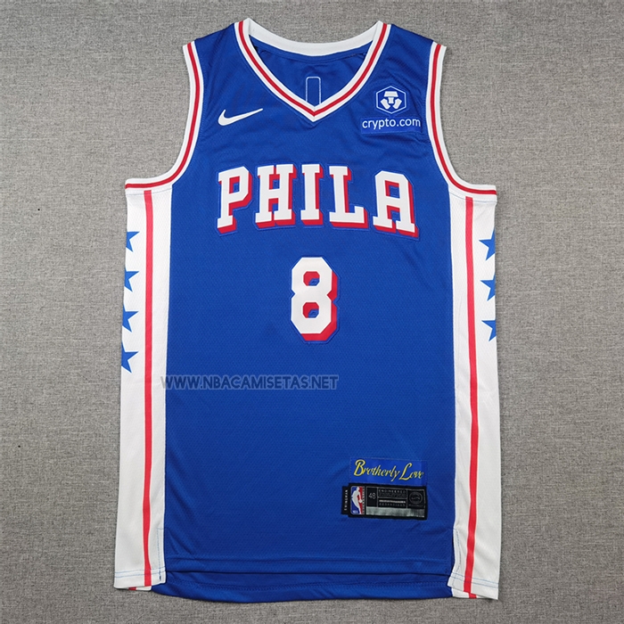 Camiseta Philadelphia 76ers Paul George NO 8 Icon 2024-25 Azul